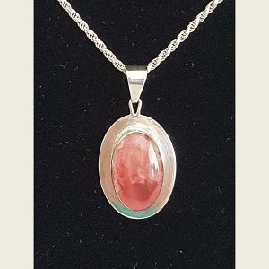 Cherry Oval Pendant Chain Necklace 2