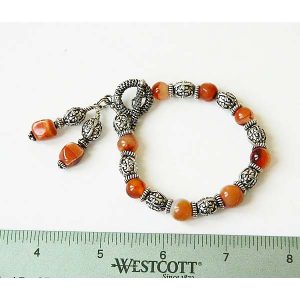 Coral Metal Bead Bracelet 2