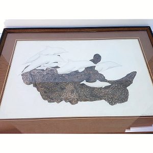 Dolphins Pencil Sketch Wall Art Picture 1