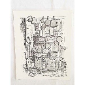 Rose Mary Goodson Kitchen Stove Sketch Art Print 1