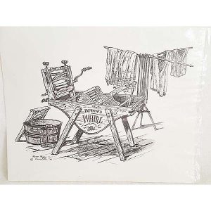 Rose Mary Goodson Whirl Washing Machine Sketch Art Print 1