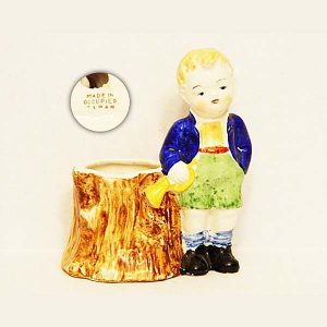 Occupied Japan Boy With Trumpet Figurine
