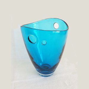 Mikasa Blue Glass Vase 1