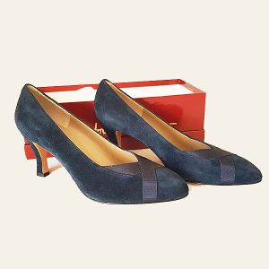 Salvatore Ferragamo Blue Suede Ladies Shoes 33397 1