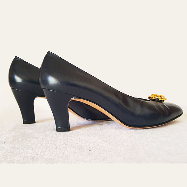 Salvatore Ferragamo Blue Leather Ladies Shoes 33658 3