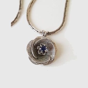 Silver Rose Pendant Chain Necklace 2