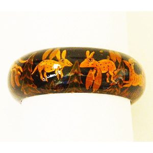 Animal Decorated Wood Bangle Bracelet 4