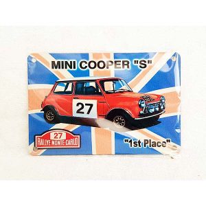 Mini Cooper Rallye Monte Carlo Motorcycle License Plate 1