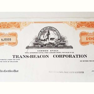 Trans-Beacon Corp 100 Shares Stock Certificate - YeFindz