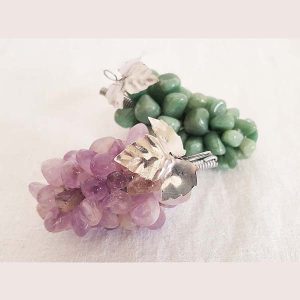 Jade Emethyst Stone Decorative Grapes Set 1