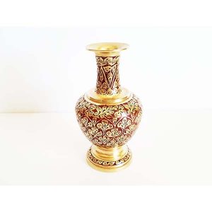 Brass Enameled Bud Vase 1