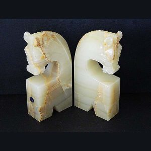 Onyx Horse Head Bookends Set 1