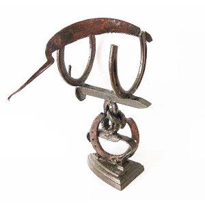 Custom Iron Western Wine Bottle Holder