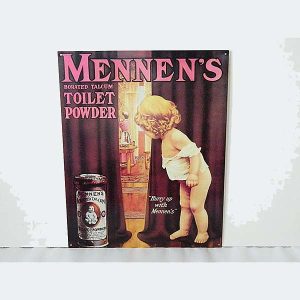 Mennen's Borated Talcum Toilet Powder Metal Sign