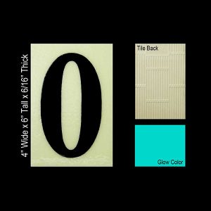 Ceramic Glow Tile House Number 0
