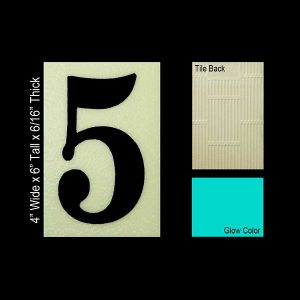 Ceramic Glow Tile House Number 5