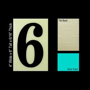 Ceramic Glow Tile House Number 6