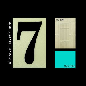 Ceramic Glow Tile House Number 7