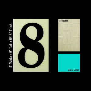 Ceramic Glow Tile House Number 8