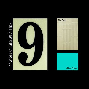 Ceramic Glow Tile House Number 9