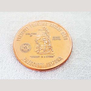 Prescott Arizona Rotary Club Cowboy Copper Coin 1