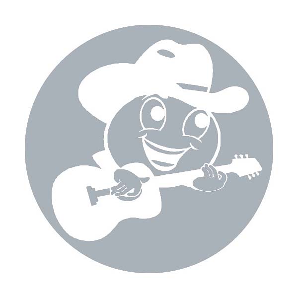 Guitar Cowboy Emoticon Decal 1