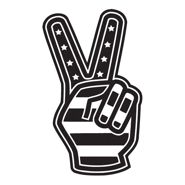 Peace Two Finger Decal