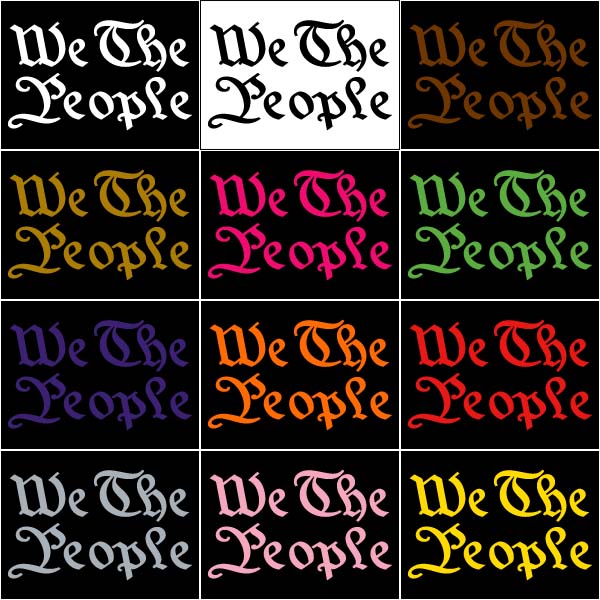 We The People Text Colors onB