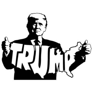 Donald Trump Thumbs Up America Map Facing Right Decal